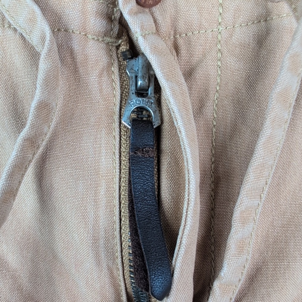 VTG Polo Ralph Lauren Bleecker Pants Men's 36x30 Tan Paratrooper Cargo Cinch - Picture 5 of 11